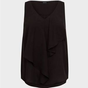 Torrid Georgette With Front Ruffle Tank Top Blouse